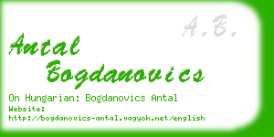 antal bogdanovics business card